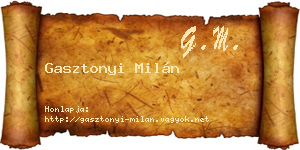 Gasztonyi Milán névjegykártya